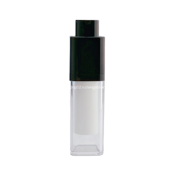 Поверните косметическую безвоздушную бутылку с двойными стенками, белую безвоздушную бутылку с помпой для личного ухода за кожей